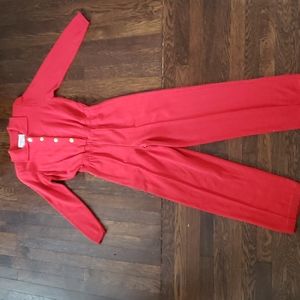 Vintage 1980s red knit jumpsuit - Laura Petites by Alyzia
